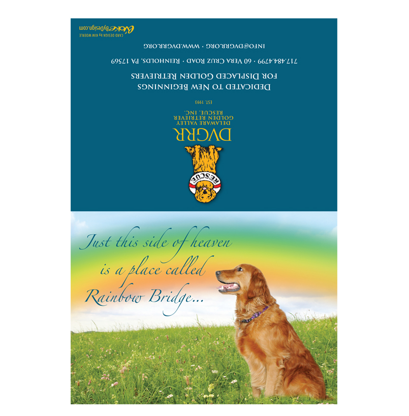 *Donation Greeting Card/ Rainbow Bridge (In Memory of a Pet) (The amount of your donation is fully tax deductible) - Image 2